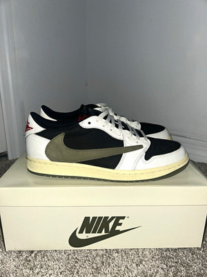 Jordan Air Jordan 1 Low Men s Sneaker Black/White/Olive Colorblock