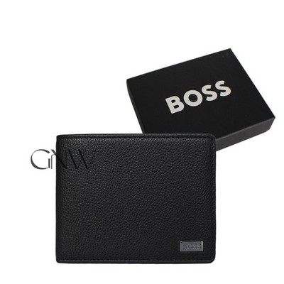 BOSS MEN GRAINED LEATHER FOLDING WALLET 'MONEME 2.0' WITH GIFT BOX Was £119.00