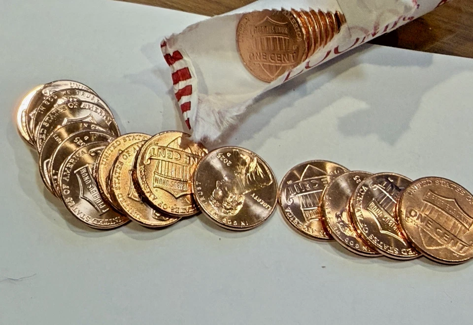 2025-D Single Penny From GEM BU OBW 1c Roll ~  1 BU Red Coin ~ 1 Free With 10! - Image 2 of 4