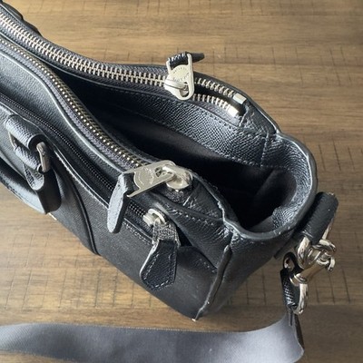 Coach Metropolitan Cross Grain Black Leather Briefcase Laptop Bag