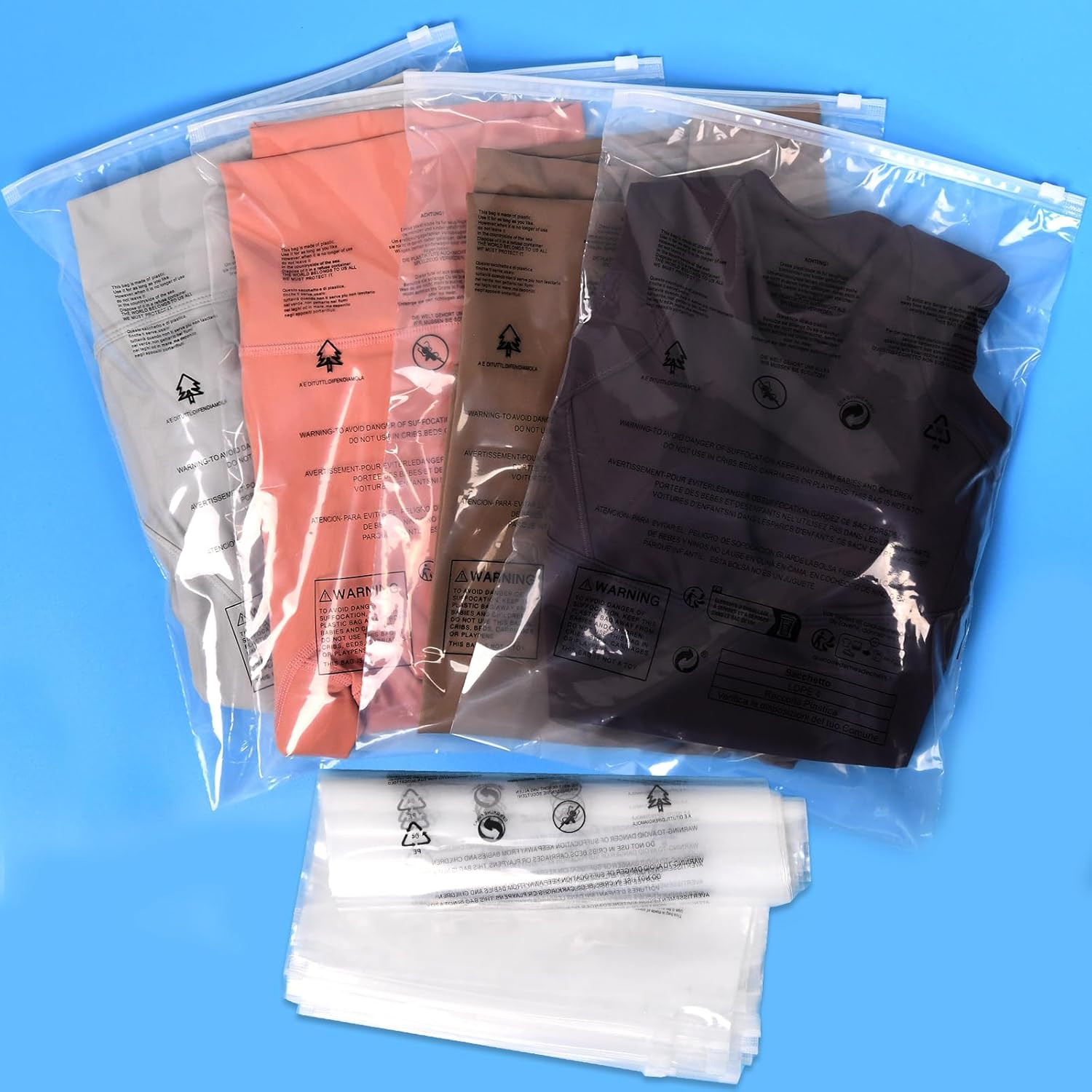 100 Buste 30x40 Trasparenti con Zip - Sacchetti Professionali Riutilizzabili
