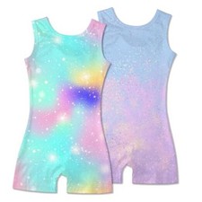 2 Packs Gymnastics Leotards for Girls Mermaid Leopard 6-7 Years 5 Pink Swing