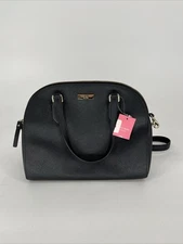 Kate Spade Geraldine Satchel Handbag Purse – Black Cement, Faux Leather Tote