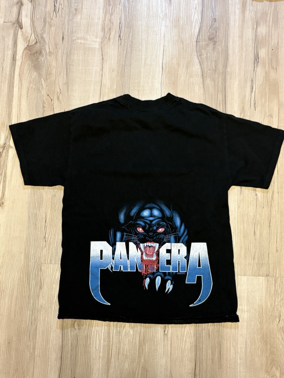 Vtg Pantera Skull Panther Graphic Black Band Tee Medium MO Knits Y2k image 5