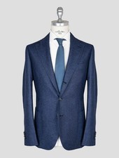NEW LUIGI BORRELLI BLUE VIRGIN WOOL BLAZER US 44 - EU 54 BOR6