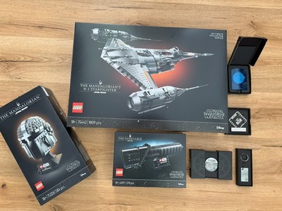 LEGO 75442 N1 Starfighter -  Darksaber 40917 - Mandalorian Helm 75328 + Beigaben