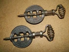 Lot of 2 Vintage Griswold Cast Iron Stove Dampers both are 3 in.