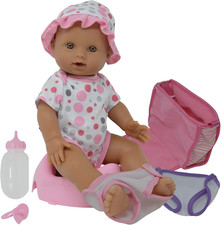 Drink and Wet Potty Training Baby Doll Posable Dolls with Pacifier, Bottle, and