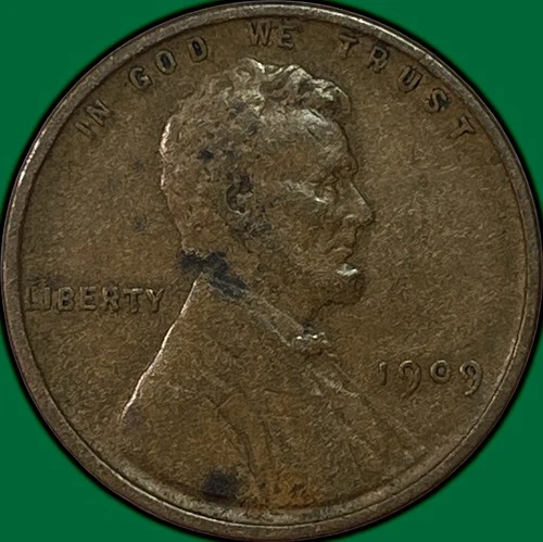 1909-VDB Lincoln Wheat Cent Very Fine VF Coin #37523