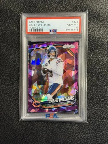 2025 Prizm Caleb Williams Purple Ice # /225 Bears PSA 10 Gem Mint Pop 1