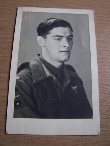 WW2 Two Military Soldier Portrait in Uniform Vintage Photo