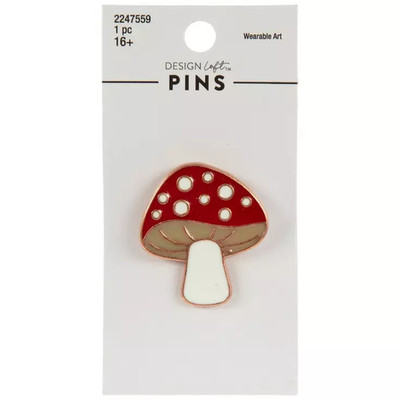 Design Loft Enamel Mushroom Pin