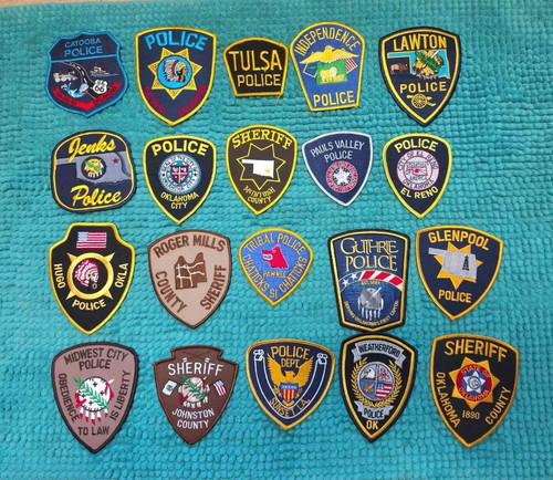 POLICE SHERIFF PATCH OKLAHOMA - LOT COLLECTION 20 PATCHES