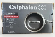 Calphalon Premier 2.5qt Sauce Pan Hard-Anodized Nonstick with Glass Cover New