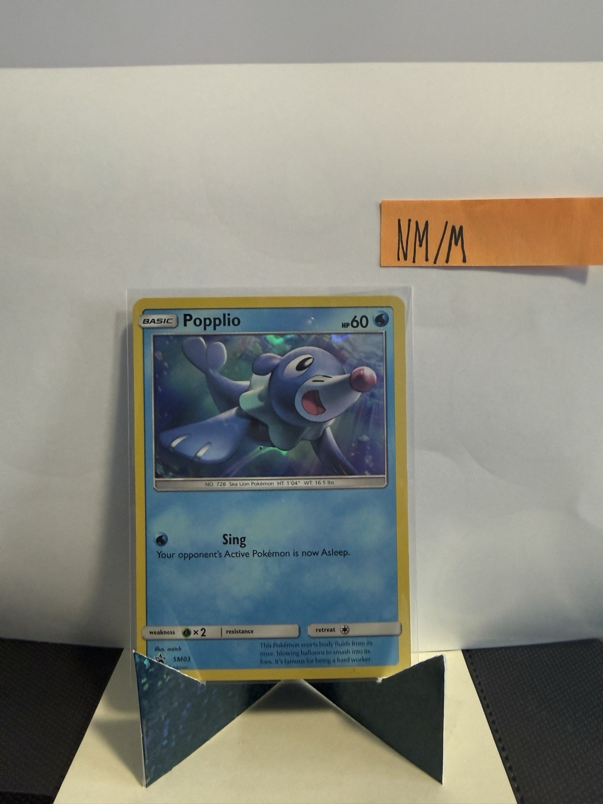 Pokemon TCG Popplio SM03 Sun & Moon Black Star Promo Holo Near Mint
