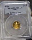 1988 P US 1/10th oz Proof Gold Eagle $5 PCGS PR69 DCAM