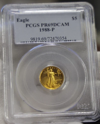 1988 P US 1/10th oz Proof Gold Eagle $5 PCGS PR69 DCAM