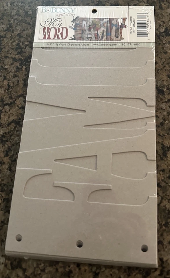 Set of 2 Bo Bunny My Word 6x12 Chipboard Albums FAMILY and LOVE - Image 3 of 4