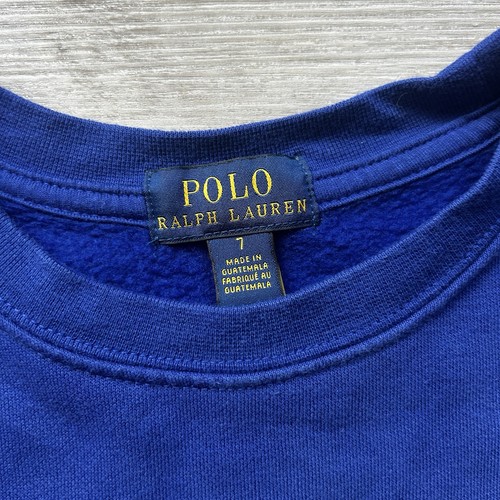 Polo Ralph Lauren Boys Blue Big Pony Fleece Sweatshirt Size 7 - Picture 4 of 6