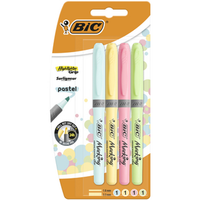 3086123538474 BIC Highlighter Grip Pastel ZakreśLacze Miks KoloróW Blister 4 Szt