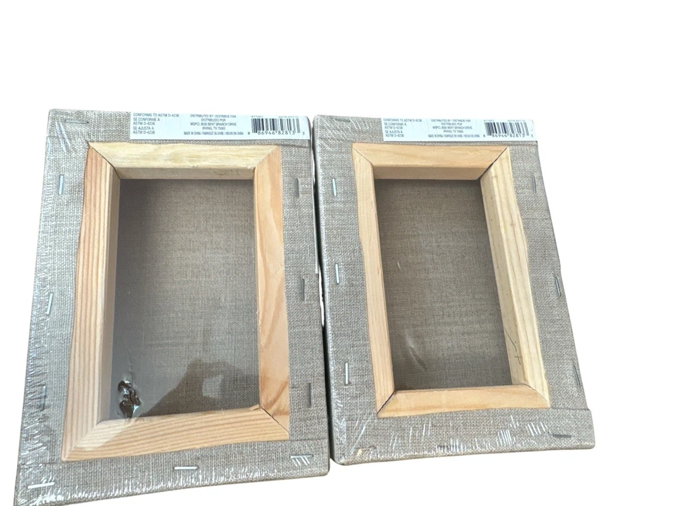 Juego de 2 lienzos de yeso transparentes de lino decorativos 5 x 7 x 2 nuevos precintados Foto 2 de 4