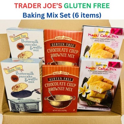 Trader Joe's Gluten Free Baking Mix Set, Brownie, Pancake, Mochi, 6 Pack