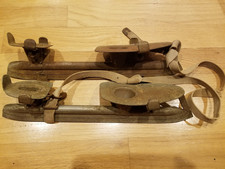 Antique Vintage Metal Ice Skates Old Rusty Steel Cabin Decor