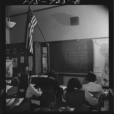 Untitled photo, D.C. Class listening to a radio broadcast about, : Washington