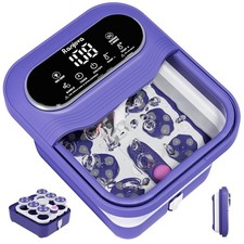 Electric rotating massage foot bath, foldable, relax your feet blue 