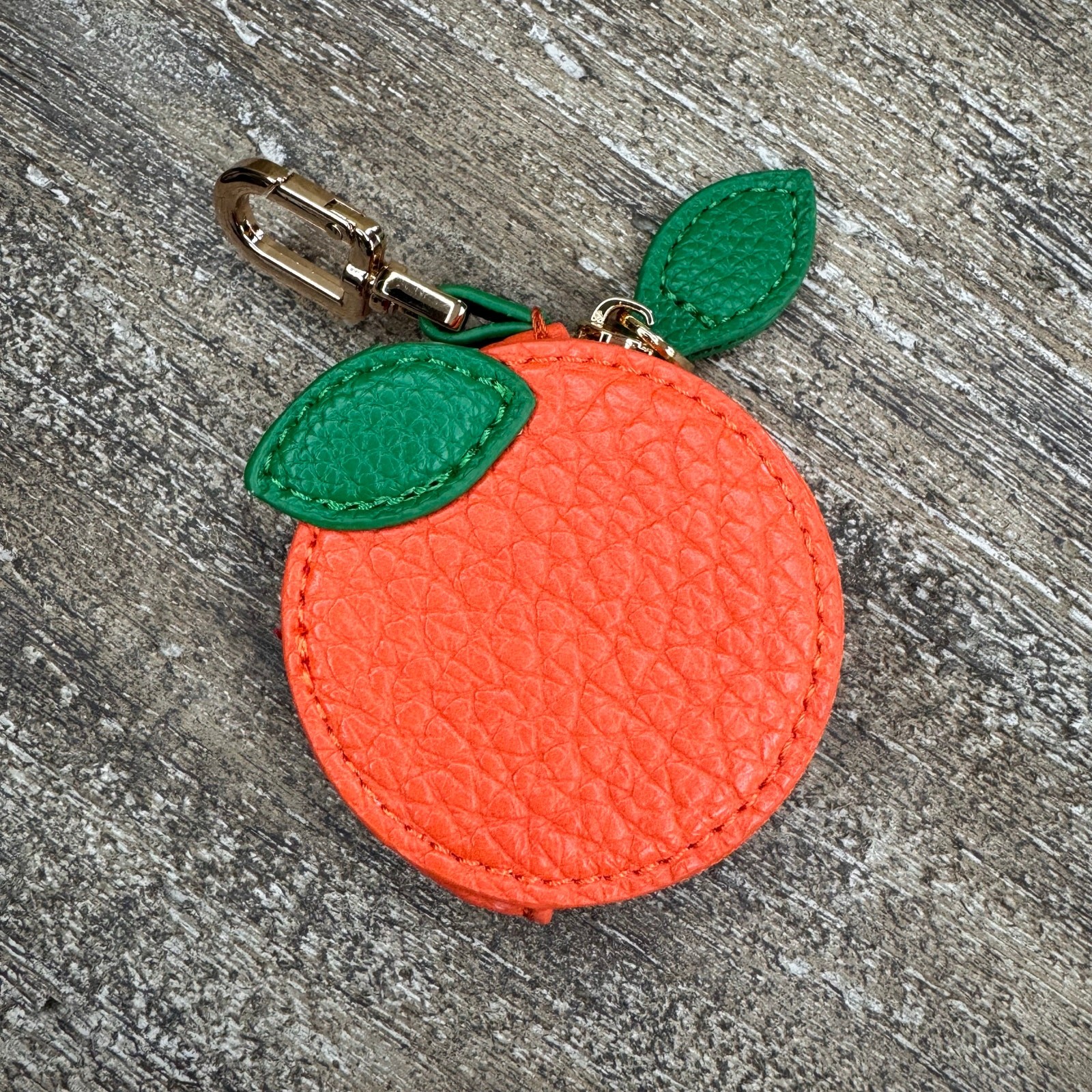 Orange Pouch Purse Charm Keychain