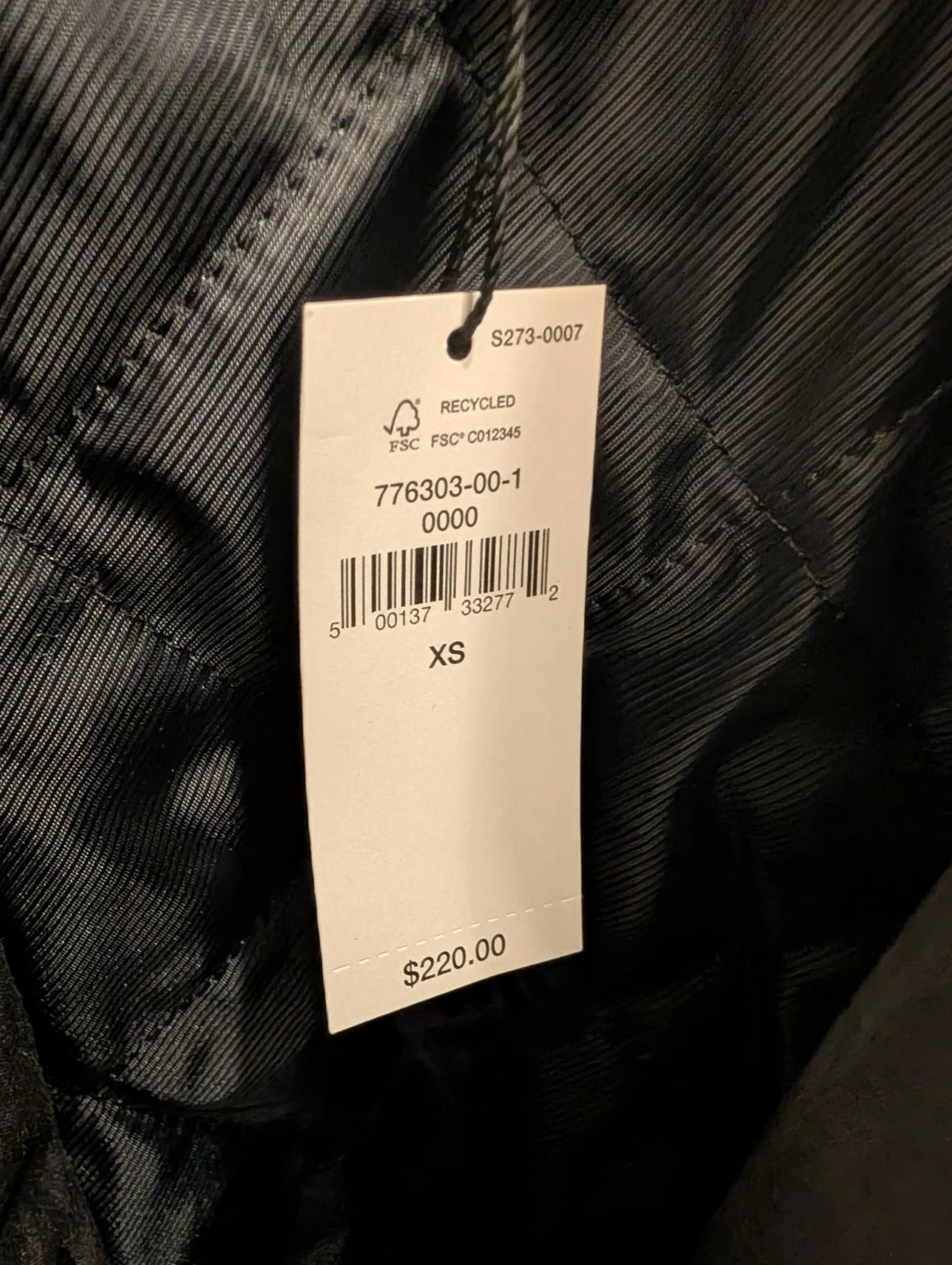 Banana Republic Men’s Water-Resistant Hooded Parka, Black XS Zip/Button - product detail image 2