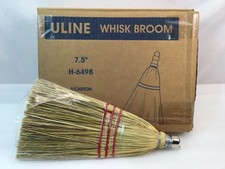ULINE H-6498 LOT OF 3 WHISK BROOMS 7 1/2 NEW DISCONTINUED MODEL STRAW METAL