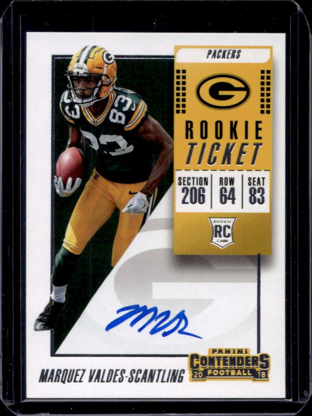 Marquez Valdes-Scantling Panini Playoff Contenders Preview Autograph #140 Base