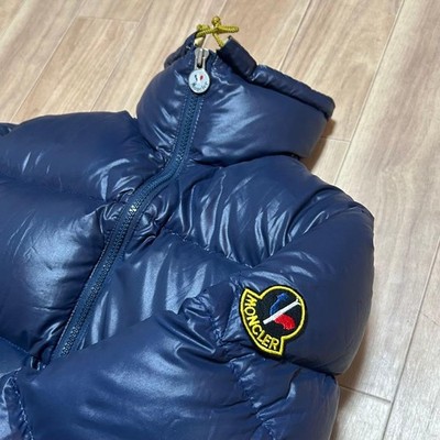 Vintage 1980s Moncler × Asics Down Jacket Navy Beige S Japan