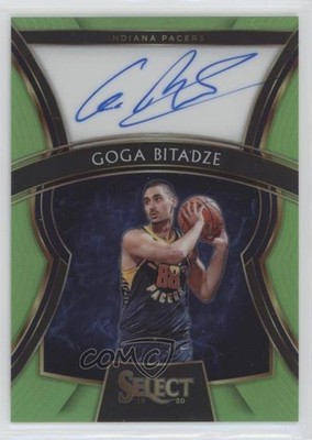 2019 Panini Select Rookie Signatures Neon Green Prizm 7/99 Goga Bitadze Auto 9ih