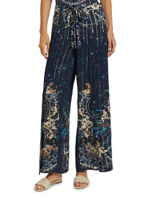 $178 Plus Sz 3X Johnny Was Supernova Wrap Pants Celestial Print Coverup Navy NWT