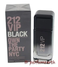 212 VIP BLACK  By Carolina Herrera for Men EDP Spray 3.4/3.3 oz New In Box