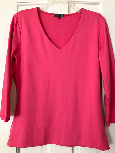 Judy P Oberteil Damen koralle V-Ausschnitt M Stretch 3/4-Arm Pullover UPF 50 USA - Bild 3 von 3