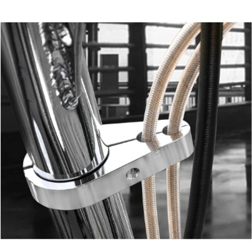 1"Chrome Frame Handlebar Clutch Cable Brake Line Clamp Clip For Harley Universal - Picture 10 of 10