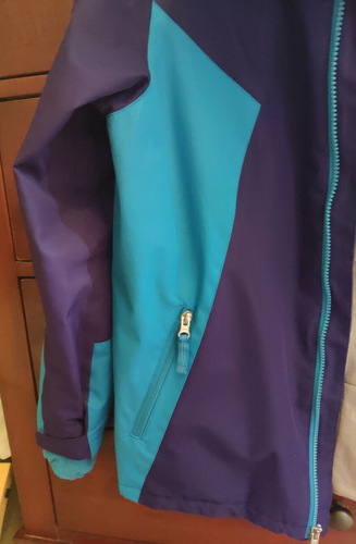 Lands End Boy's Jacket Size L (14-16) Winter Hooded Coat Blue Colorblock - Picture 4 of 9