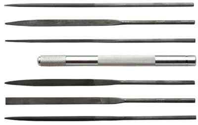 Excel Tools 5 1/2in Long, Cut #2 Needle Files 6-Piece Assorted Set with Ha 55668