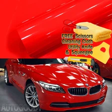 60" x 60" Super Gloss Red Vinyl Film Wrap Sticker Air Bubble Free 5ft x 5ft