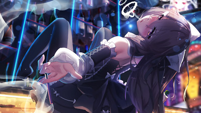 Anime girls original characters bai yemeng animal ears playmat gaming mat