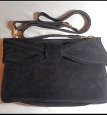 Vintage Mango Bow Black Crossbody/Shoulder/Clutch Handbag