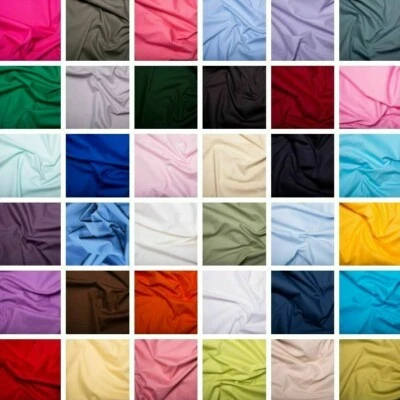 100% Plain Cotton Poplin Fabric Rose & Hubble Solid Plain Coloured