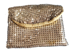 Vintage Silver Metallic Mesh Change Purse Coin Purse- Mid-century Glamour
