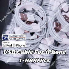 Wholesale Bulk Lot USB Cable 3/6Ft For Apple iPhone 14 13 12 11 8 6 Charger Cord