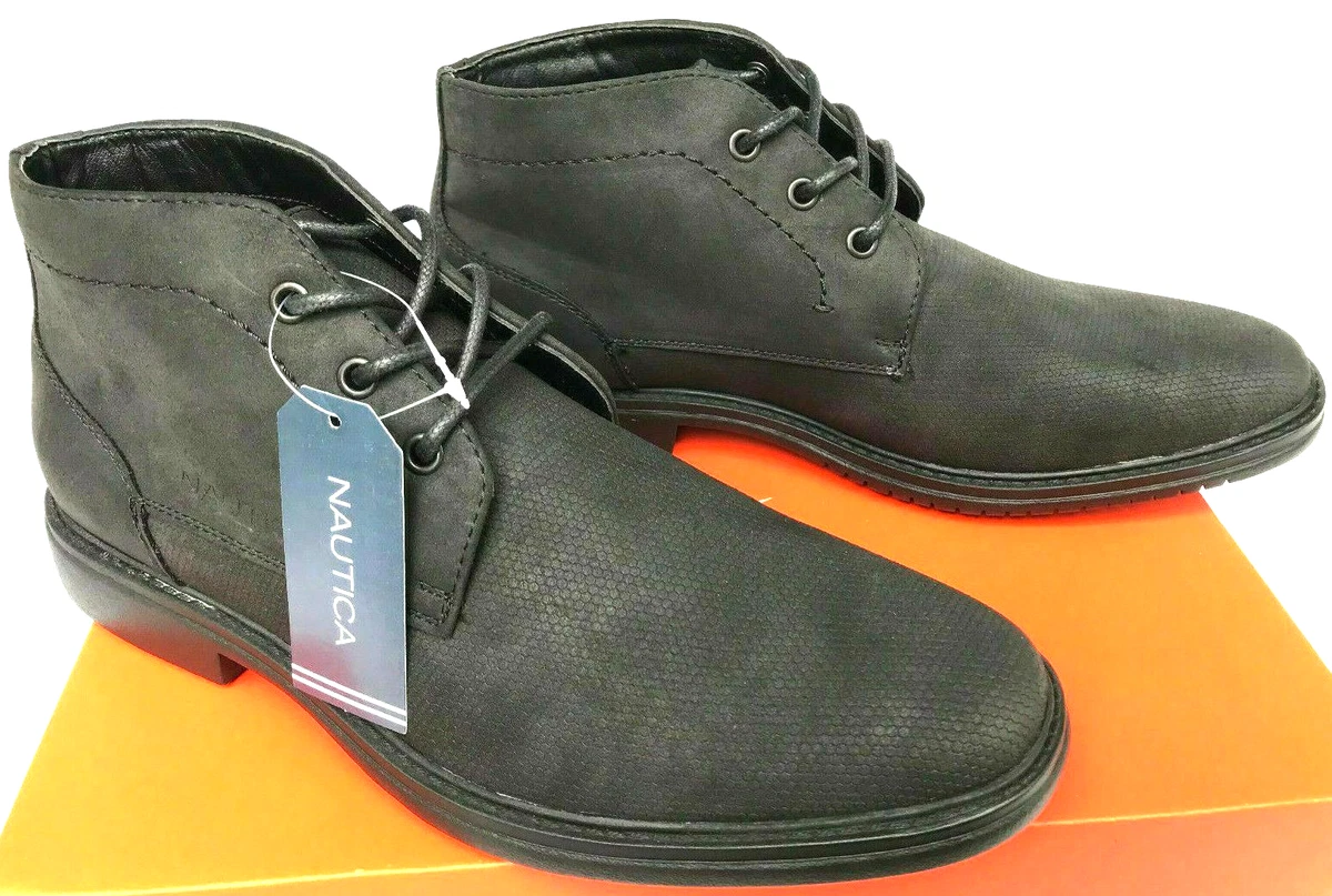 Nautica Vega Chukka AN523 8 Black Vegan Comfort Ankle Boots Shoes