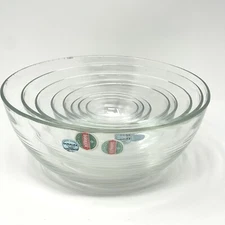 Vintage Set Of 8 DURALEX France Glass Graduated Nesting Mixing Serving Bowls