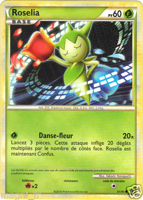 Pokemon Karte Nr. 61/95 Roselia PV60 Französische Version 2010